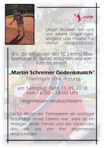 Martin Schreiner Gedenkmatch